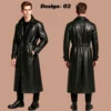 men's black leather trench coat​