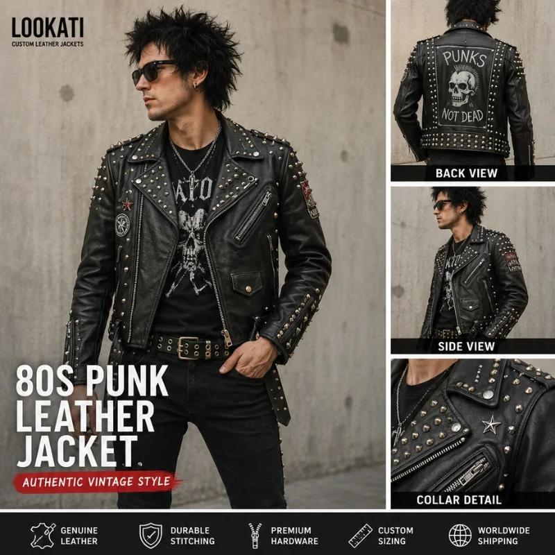 80s punk leather jacket