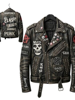 80s punk leather jacket​