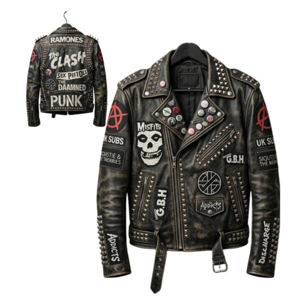 80s punk leather jacket​