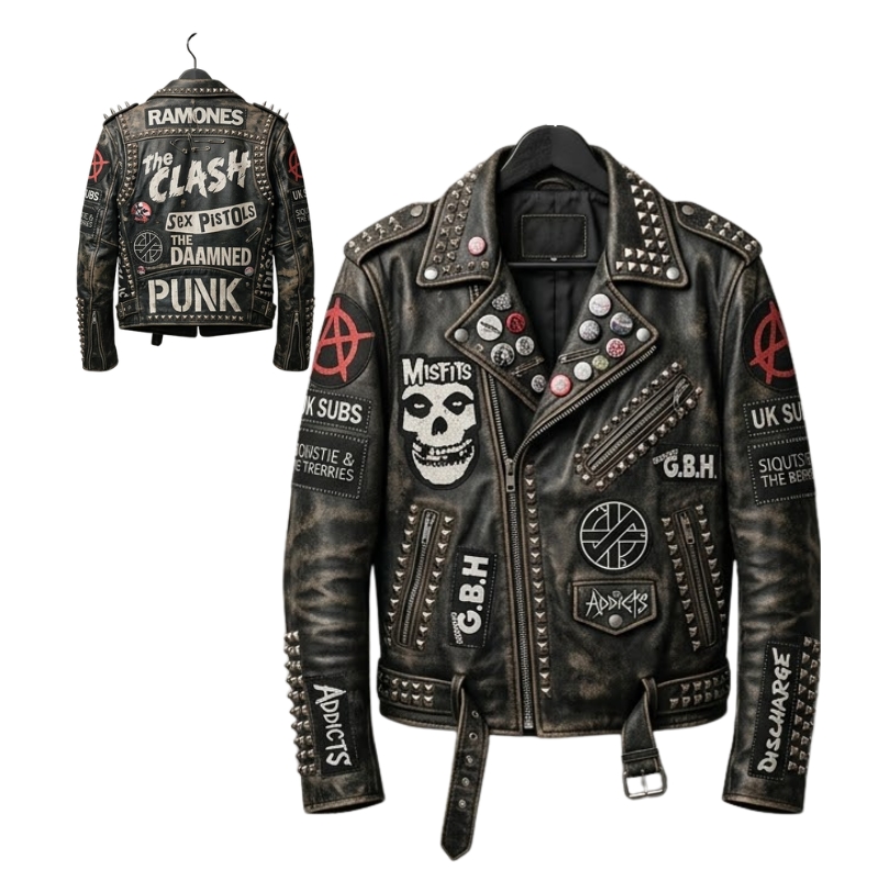 80s punk leather jacket​