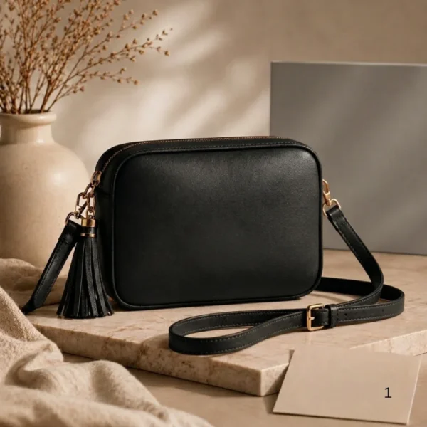 Black colour Crossbody leather bag Australian leather