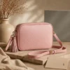 Pink colour Crossbody leather bag Australian leather
