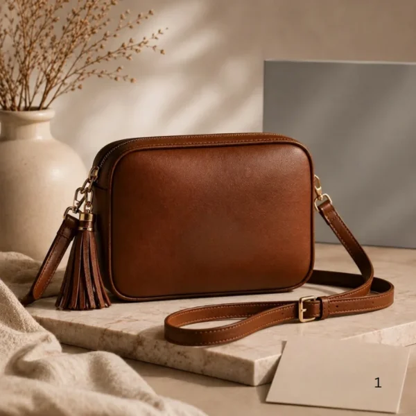 Brown colour Crossbody leather bag Australian leather
