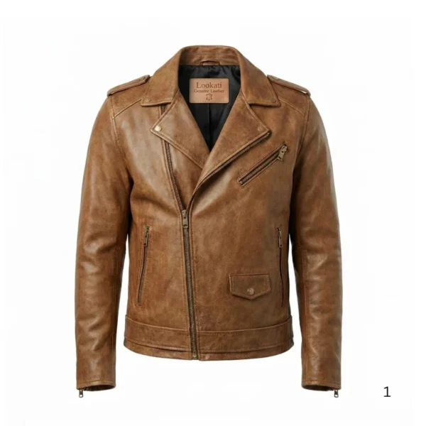 Cow Leather Jacket D-Pocket Biker Style