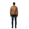Cow Leather Jacket D-Pocket Biker Style back view image