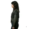 1980s Women Fringe Leather Jacket left side view image
