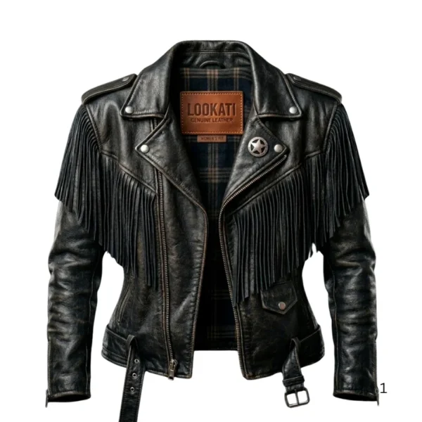 1980s Women Fringe Leather Jacket
