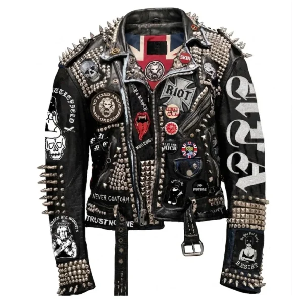 Lookati Signature Punk Leather Jacket.