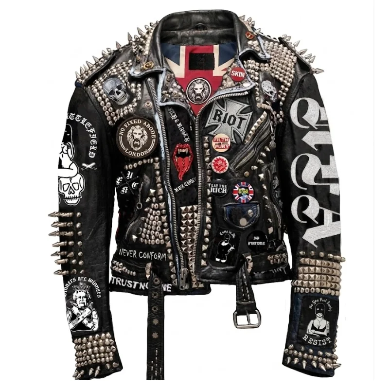 Lookati Signature Punk Leather Jacket.