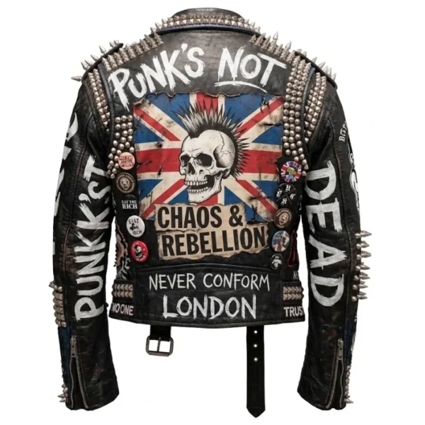 Lookati Signature Punk Leather Jacket.