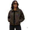 Vintage Women’s Rough Cut Leather Jacket front view image