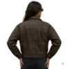 Vintage Women’s Rough Cut Leather Jacket back view image