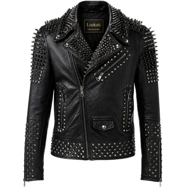 punk leather biker jacket​