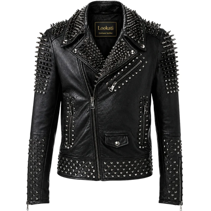 punk leather biker jacket​