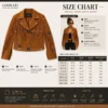 Women’s Cowhide Fringe Moto Jacket size chart image