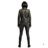 Gothic Style Women Leather Jacket back view image