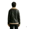 Lookati women faux fur aviator leather jacket back view image