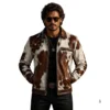 Men’s Hair-On Cowhide Leather Jacket front view image