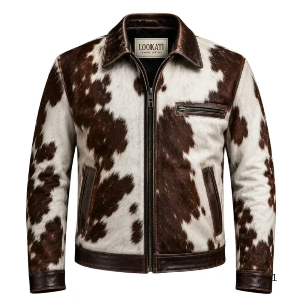 Men’s Hair-On Cowhide Leather Jacket