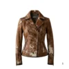 Women’s Hair On Cowhide Biker Jacket