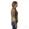 Women’s Hair On Cowhide Biker Jacket right side view image