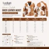 Women's Tricolour Cowhide Leather Jacket size chart image