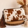 Western style hair on leather bag
