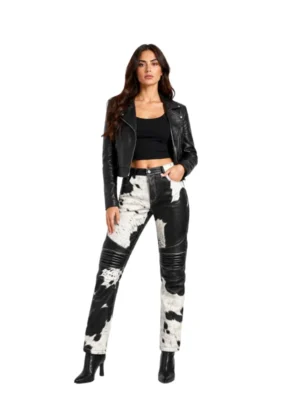 Genuine leather motorcycle pants design