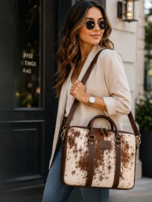 Full grain cowhide leather laptop bag