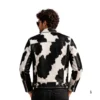 Men's Hair On Cowhide Leather Jacket back view image