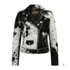 Women’s cowhide biker leather jacket