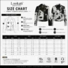 Women’s cowhide biker leather jacket size chart image