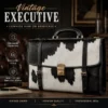Vintage cowhide executive briefcase bag
