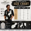 Brown white cowhide men's leather vest size chart image