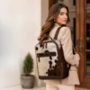 Luxury hair on cowhide laptop backpack