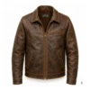 70s unlined waxy cowhide leather delivery jacket