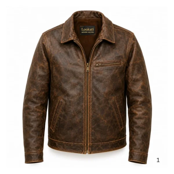 70s unlined waxy cowhide leather delivery jacket