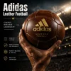 close-up of genuine leather football stitching and texture