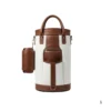 Leather golf ball bag in genuine leather