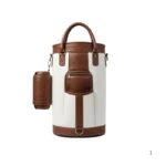 Leather golf ball bag in genuine leather