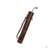 Vintage genuine leather golf bag close-up craftsmanship