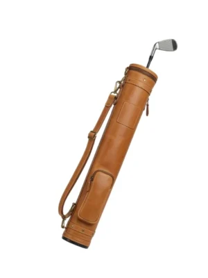 Tan colour genuine leather vintage golf carry bag