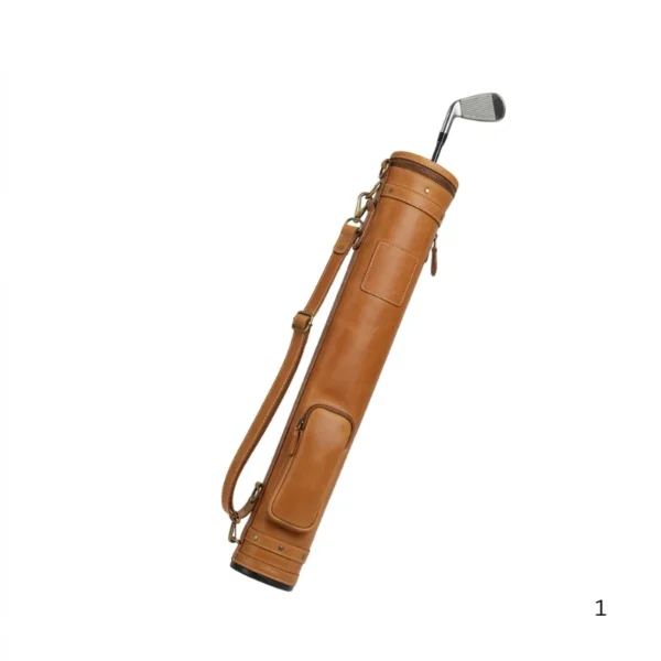 Tan colour genuine leather vintage golf carry bag