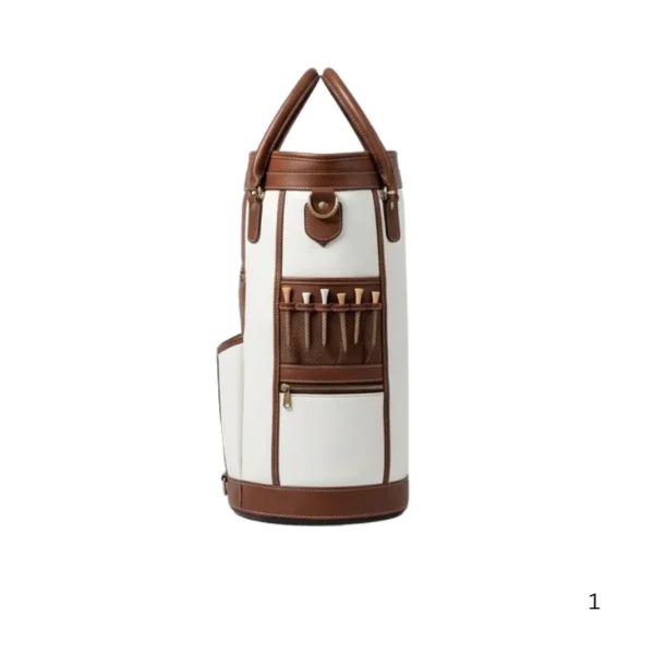 Compact leather golf ball bag holder