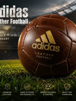 adidas leather football on grass
