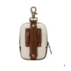 Genuine leather golf ball holder on golf bag