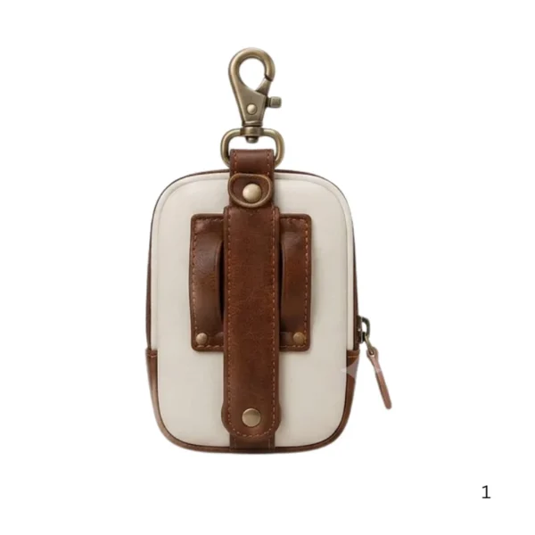 Genuine leather golf ball holder on golf bag