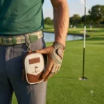 Leather golf ball carrier with belt loop
