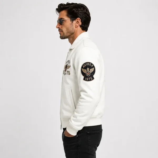 1975 Avirex leather jacket men's white bomber